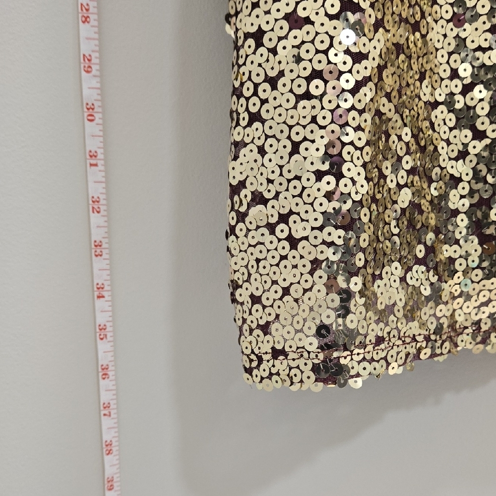 VENUS Burgundy and Gold Sequin Mini Dress **NWOT** - Picture 7 of 15